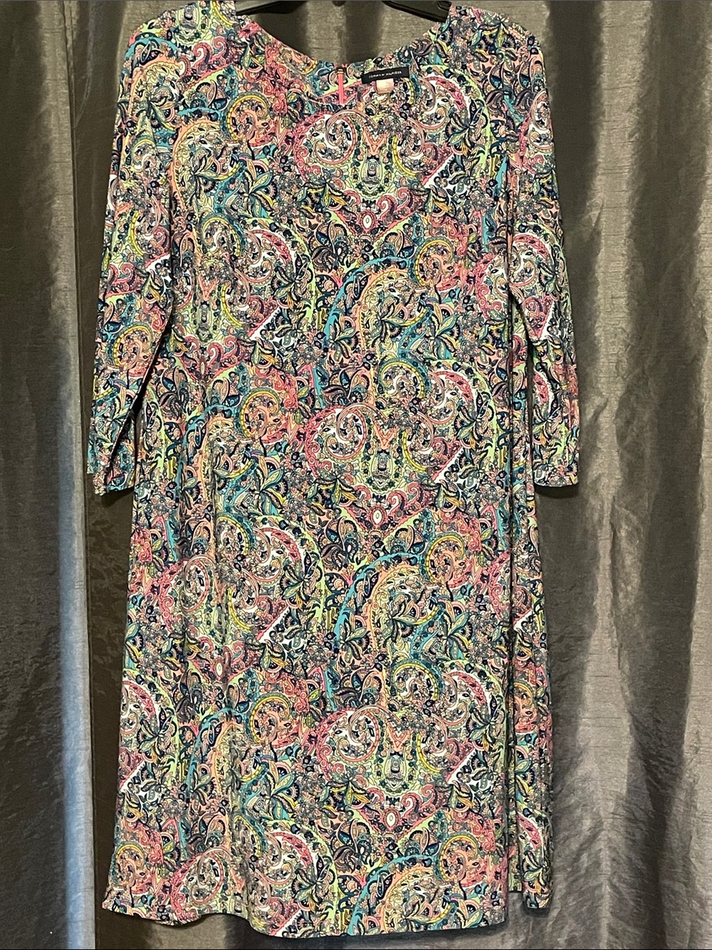 Tommy Hilfiger Multicolor Paisley Long Sleeve Shift Dress